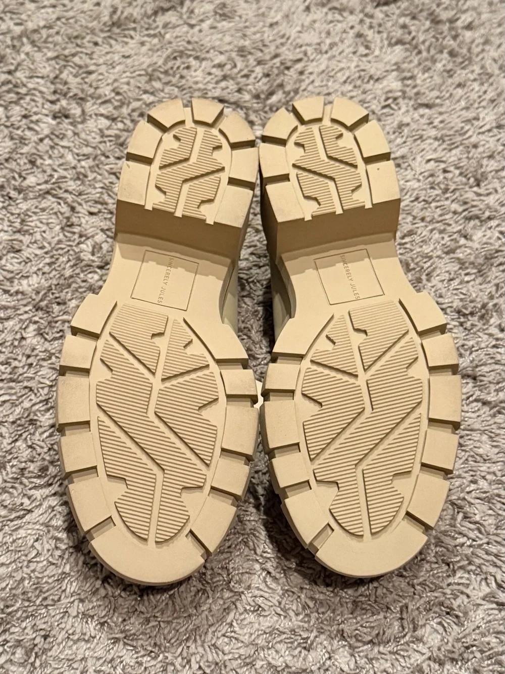 Sincerly Jules Dylan Cream Chunky Lug Penny Loafers
